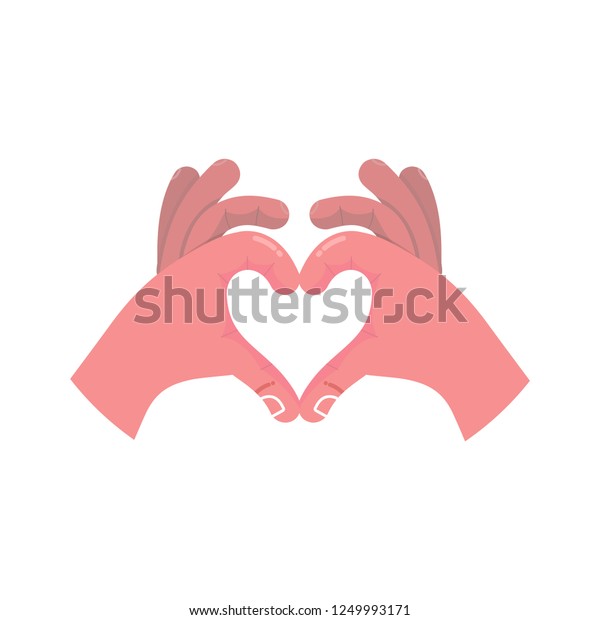 Two Hands Making Heart Sign Love Stock Vector Royalty Free 1249993171 Shutterstock 