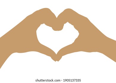 Two hands making heart sign.Black hands on a white background,vector illustration in EPS 10