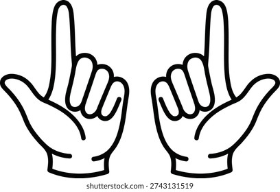 Two hands making rock on hand gesture sign language illustration