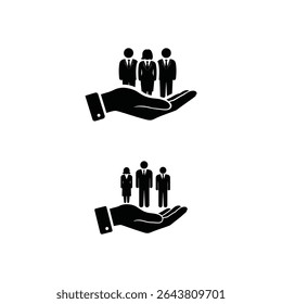 Two hands with many icons