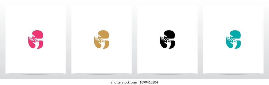 Two Hands On Letter Logo Design C