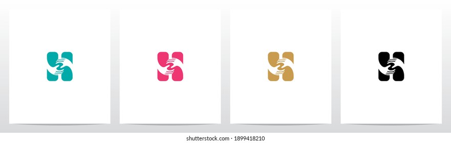 Two Hands On Letter Logo Design H
