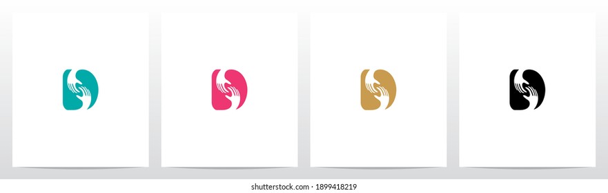 Two Hands On Letter Logo Design D