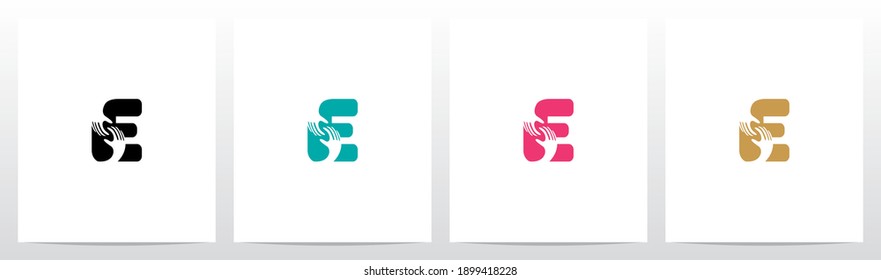 Two Hands On Letter Logo Design E