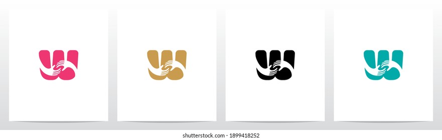 Two Hands On Letter Logo Design W