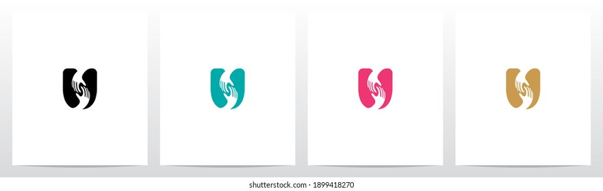 Two Hands On Letter Logo Design U