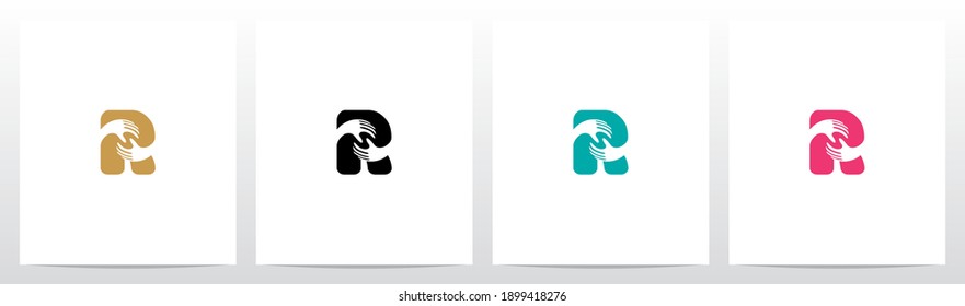 Two Hands On Letter Logo Design R