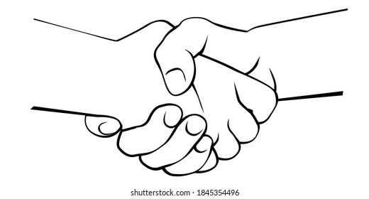 Two hands on white background. Vector Illustration and icon. 