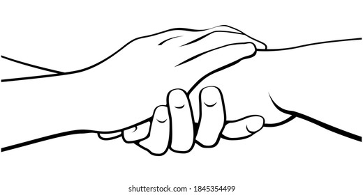 Two Hands On White Background Vector Stock Vector (Royalty Free ...