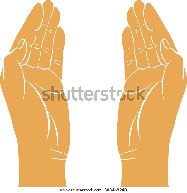 Two Hands Open Palms Hand Drawn Stock Vector (Royalty Free) 388468240