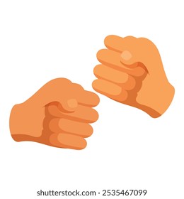 Two hands playing the game rock, paper, scissors, and choosing rock