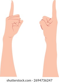 Duas mãos apontando para cima com os dedos indicadores