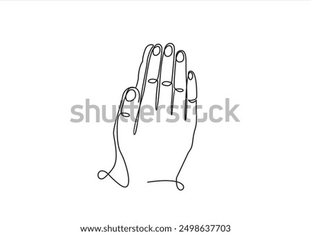 Two Hands Pressed Together in Prayer Position. Action for Prayer, Gratitude, Greeting and Thankful Isolated on White Background