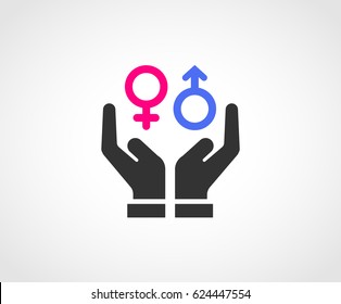 Two Hands Protecting Gender Equality.