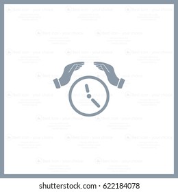 Two hands protecting or giving a clock
