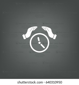 Two hands protecting or giving a clock