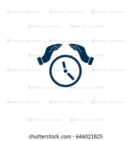 Two hands protecting or giving a clock