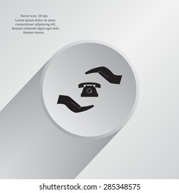 Two hands protecting or giving a phone