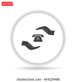 Two hands protecting or giving a phone