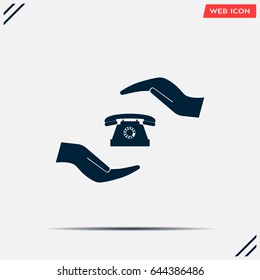 Two hands protecting or giving a phone