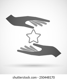 Two hands protecting or giving a star