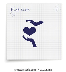Two hands protecting a heart icon.