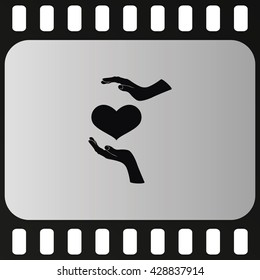 Two hands protecting a heart icon.