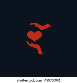 Two hands protecting a heart icon.