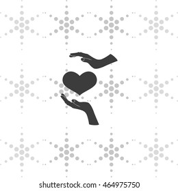 Two hands protecting a heart icon.