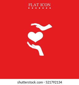 Two hands protecting a heart icon.