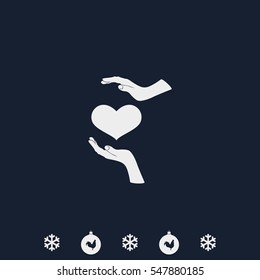 Two hands protecting a heart icon.
