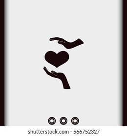Two hands protecting a heart icon.
