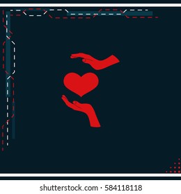 Two hands protecting a heart icon.