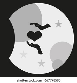 Two hands protecting a heart icon.