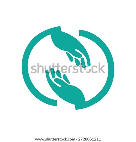 Two hands protection gesture. Single continuous line hand hold elements graphic icon. 