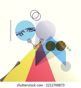 Two hands reaching for each other. Art composition. Transparency geometrical background. Cover design template for presentation, poster, cover or brochure. Vector illustration on a social topic.  - Powered by Shutterstock - Get 15% off with code: PIKWIZARD15