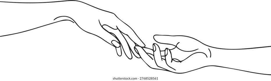 Two hands reaching out to each other in a gesture of support or friendship