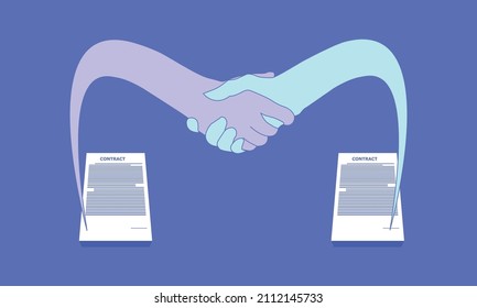 two hands shake for approval business contract. vector illustrator eps10