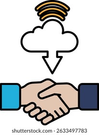 Two hands shaking in a business meeting. The image is about a handshake between two people, which symbolizes trust and agreement