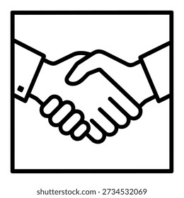 Two hands shaking in a firm handshake symbolizing agreement and partnership.