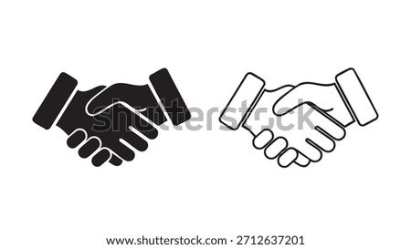 Two hands shaking in a handshake. The image is black and white
