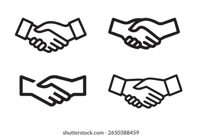 Two hands shaking in a partnership agreement silhouette bundle