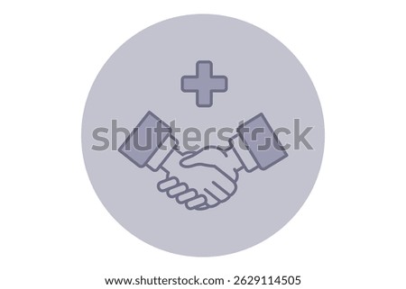 Two hands shaking in symbol of partnership within healthcare sector. Unity and collaboration, teamwork in healthcare initiatives concept