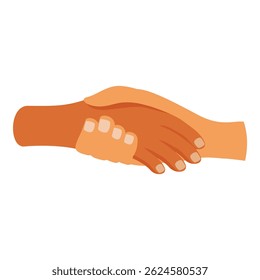 Two hands shaking, symbolizing agreement, partnership, or greeting