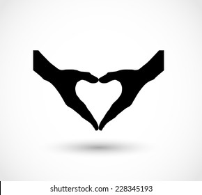 Two hands in a shape of a heart icon vector