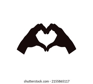 Two hands shapped love sign vector