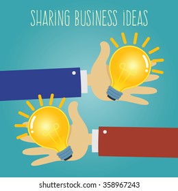 Two Hands Share Ideas Business Vector Stock Vector (Royalty Free ...