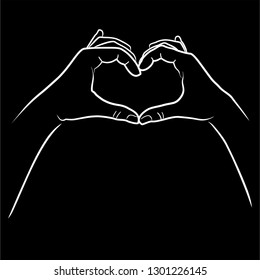 Two hands show a cute heart