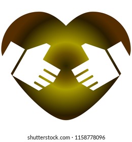 two hands show deal in love vector illustration