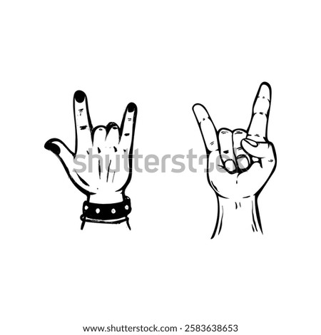 Two Hands Showing Rock And Roll Hand Gestures